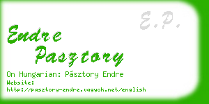 endre pasztory business card
